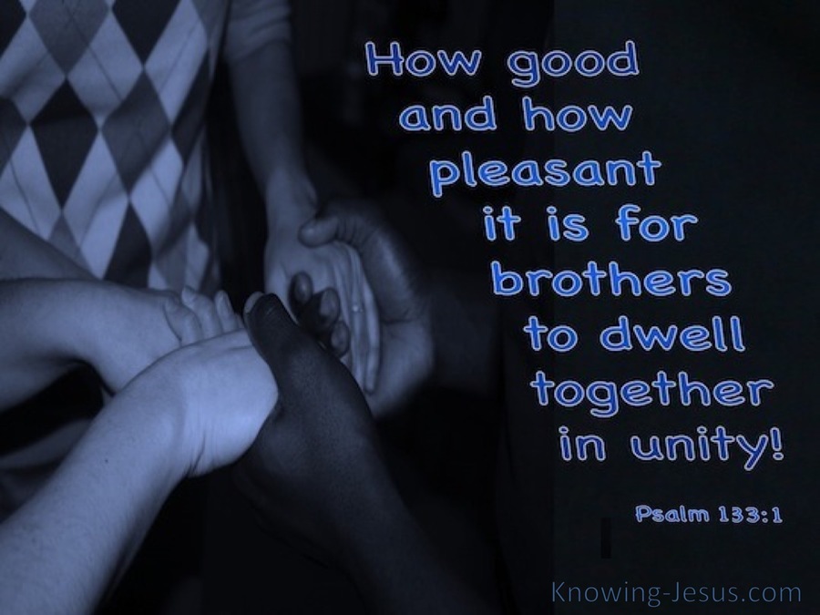 Psalm 133:1 How Good To Dwell Together In Unity (blue)